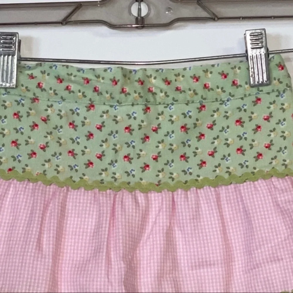 Vintage Two Friends Tiered Floral Gingham‎ Skirt 18 Months Cottagecore Prairie